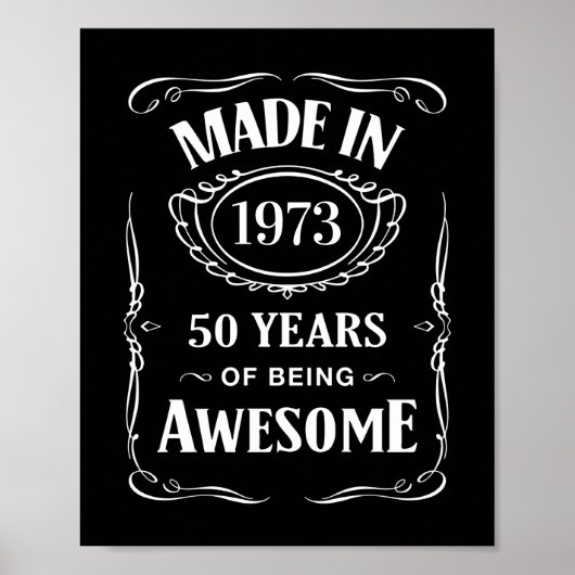 Geproduceerd in 1973 50 jaar geweldige 2023 dag poster (Voorkant)