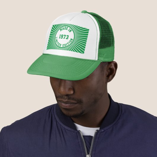 Geproduceerd in 1973 trucker pet (In situ)