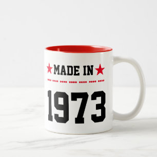 Geproduceerd in 1973 tweekleurige koffiemok