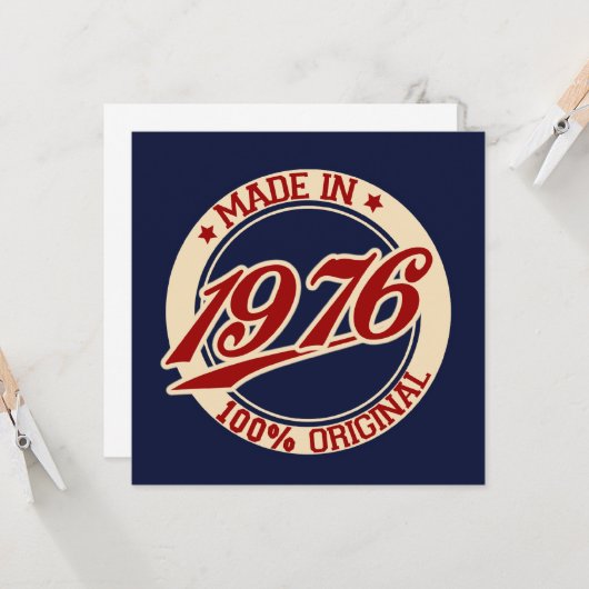 Geproduceerd in 1976 kaart (Voorkant / Achterkant in situ)