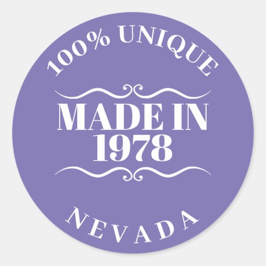 Geproduceerd in 1978 ronde sticker (Voorkant)
