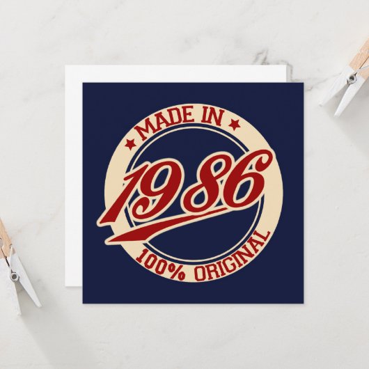 Geproduceerd in 1986 kaart (Voorkant / Achterkant in situ)