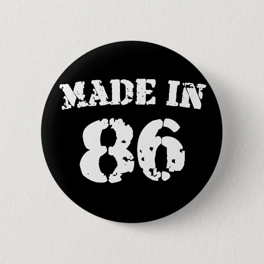 Geproduceerd in 1986 ronde button 5,7 cm (Voorkant)