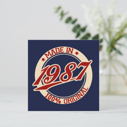 Geproduceerd in 1987 kaart (Staand voorkant)