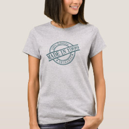 Geproduceerd in 1999 Circular Rubber Stamp Logo Bi T-shirt