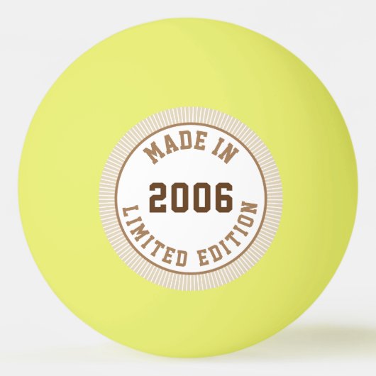 Geproduceerd in 2006 pingpongbal (Voorkant)