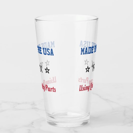 Geproduceerd in de Verenigde Staten: Aangepast jaa Glas (Rechts)