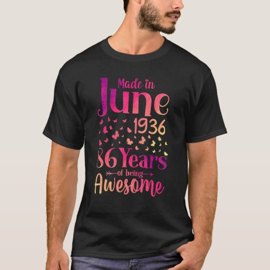 Geproduceerd in juni 1936, 86 jaar Geweldige 86 ja T-shirt (Voorkant)