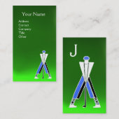 GEPRODUCEERDE BLUE GOLFER, GOLF-INSTRUCTURMONOGRAM VISITEKAARTJE (Voorkant / Achterkant)