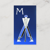 GEPRODUCEERDE BLUE GOLFER, GOLF-INSTRUCTURMONOGRAM VISITEKAARTJE (Achterkant)