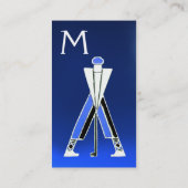 GEPRODUCEERDE BLUE GOLFER, GOLF-INSTRUCTURMONOGRAM VISITEKAARTJE (Achterkant)