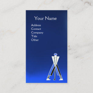 GEPRODUCEERDE BLUE GOLFER, GOLF-INSTRUCTURMONOGRAM VISITEKAARTJE