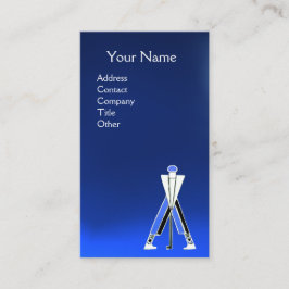 GEPRODUCEERDE BLUE GOLFER, GOLF-INSTRUCTURMONOGRAM VISITEKAARTJE