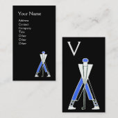 GEPRODUCEERDE BLUE GOLFER, GOLF-INSTRUCTURMONOGRAM VISITEKAARTJE (Voorkant / Achterkant)