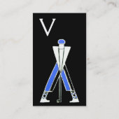 GEPRODUCEERDE BLUE GOLFER, GOLF-INSTRUCTURMONOGRAM VISITEKAARTJE (Achterkant)