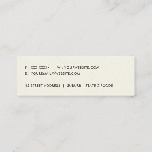 GEPRODUCEERDE CORROSIEVE GRUNGE ORANJE METALEN GET MINI VISITEKAARTJE (Achterkant)