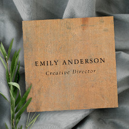 GEPRODUCEERDE CORROSIEVE GRUNGE ORANJE METALEN GET VIERKANTE VISITEKAARTJE