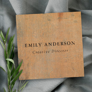 GEPRODUCEERDE CORROSIEVE GRUNGE ORANJE METALEN GET VIERKANTE VISITEKAARTJE