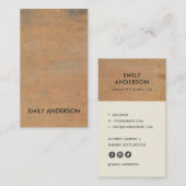 GEPRODUCEERDE CORROSIEVE GRUNGE ORANJE METALEN GET VISITEKAARTJE (Voorkant / Achterkant)