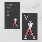 GEPRODUCEERDE GRIJDE RODE GOLFER, GOLF-INSTRUCTEMO VISITEKAARTJE (Voorkant / Achterkant)