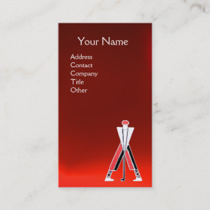 GEPRODUCEERDE RODE GOLFER, GOLF-INSTRUCTURMONOGRAM VISITEKAARTJE