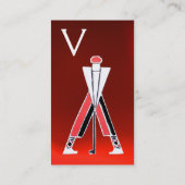 GEPRODUCEERDE RODE GOLFER, GOLF-INSTRUCTURMONOGRAM VISITEKAARTJE (Achterkant)