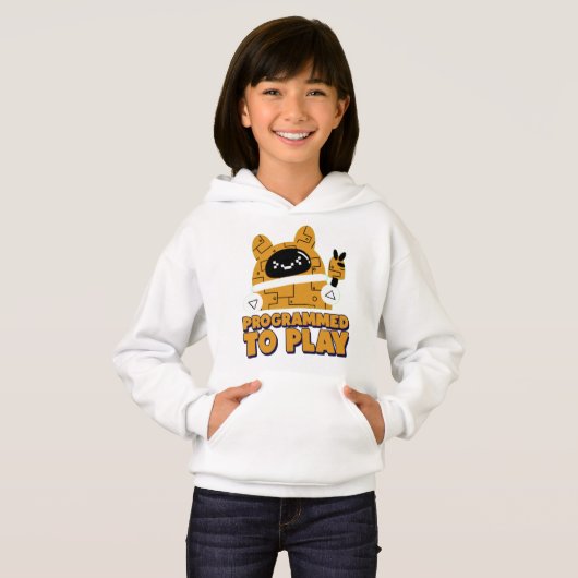 Geprogrammeerd om te spelen Girls Pullover Hoodie (Voorkant volledig)