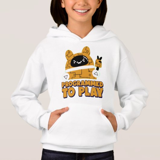 Geprogrammeerd om te spelen Girls Pullover Hoodie (Voorkant)