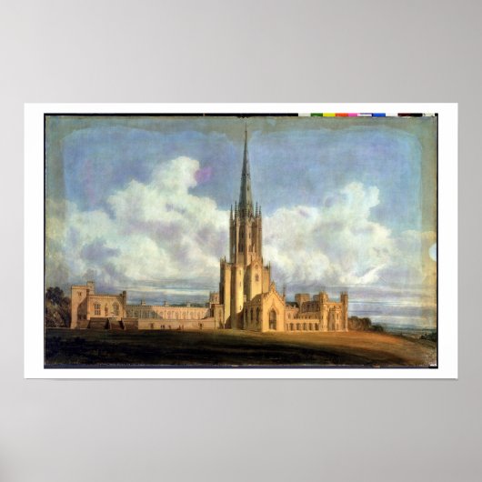 Geprojecteerd ontwerp voor Fonthill Abbey, Wiltshi Poster (Voorkant)