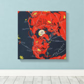 Geprojecteerde wereldwijde luchtroutes canvas afdruk (Insitu (Houten vloer))