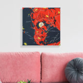 Geprojecteerde wereldwijde luchtroutes canvas afdruk (Insitu (Woonkamer))