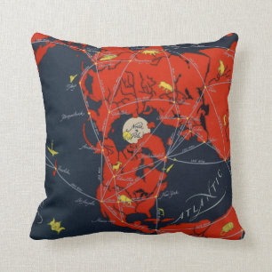 Geprojecteerde wereldwijde luchtroutes kussen