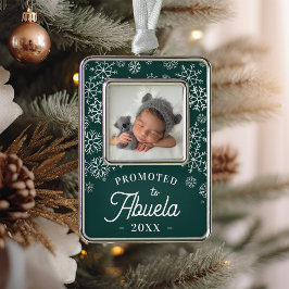 Gepromoot aan Abuela | Baby Foto Grandma Verzilverd Omlijst Ornament