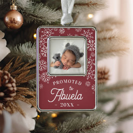 Gepromoot aan Abuela | Baby Foto Grandma Verzilverd Omlijst Ornament