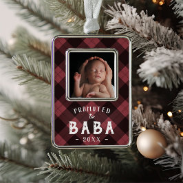Gepromoot aan Baba | Baby Foto opa Verzilverd Omlijst Ornament