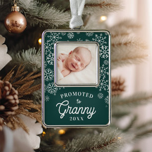 Gepromoot aan Granny Baby Foto Grandma Verzilverd Omlijst Ornament
