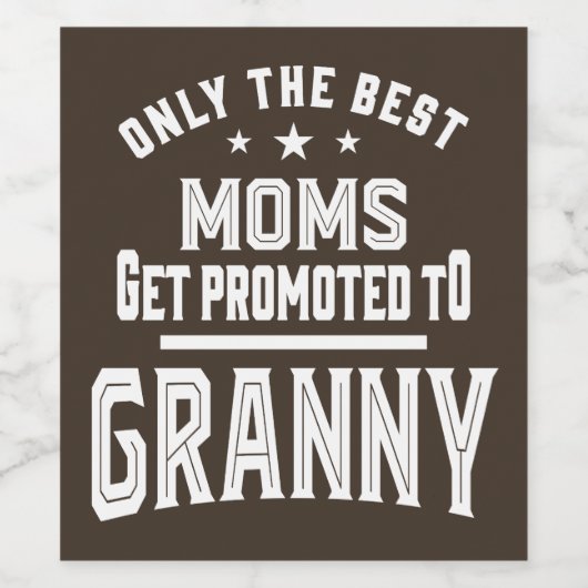 Gepromoot aan Granny Wijn Etiket (Enkel label)