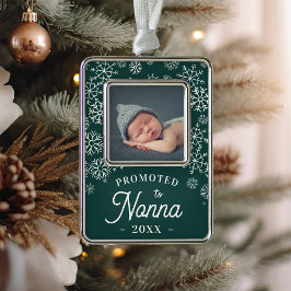 Gepromoot aan Nonna | Baby Foto Grandma Verzilverd Omlijst Ornament