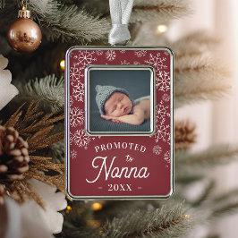 Gepromoot aan Nonna | Baby Foto Grandma Verzilverd Omlijst Ornament