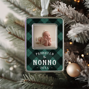 Gepromoot aan Nonno   Baby Foto opa Verzilverd Omlijst Ornament