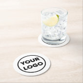 Gepromoot logo van bedrijf met eigen merknaam ronde kartonnen onderzetter (Insitu)