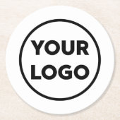 Gepromoot logo van bedrijf met eigen merknaam ronde kartonnen onderzetter (Voorkant)
