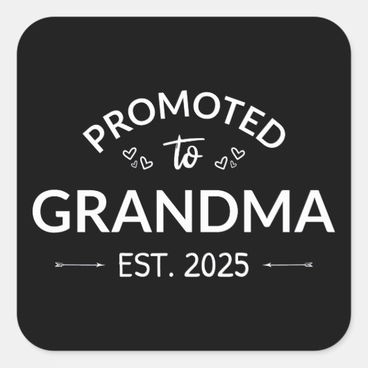 Gepromoveerd bij oma Est. 2025 II Vierkante Sticker (Voorkant)