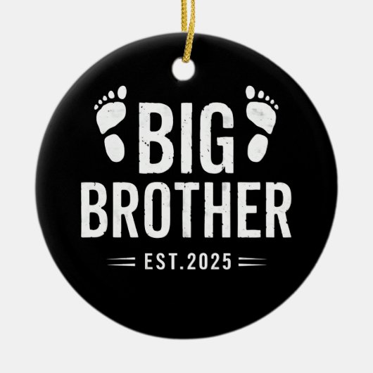 Gepromoveerd naar Big Brother Est. 2025 Baby Aanko Keramisch Ornament (Voorkant)