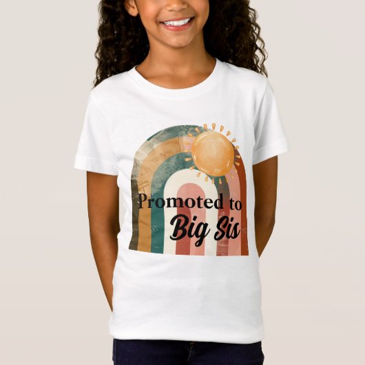 Gepromoveerd naar Big Sister Rainbow Sun T-shirt (Voorkant)