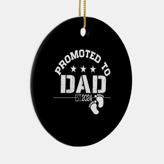 Gepromoveerd naar Dad 2024 Keramisch Ornament (Rechts)