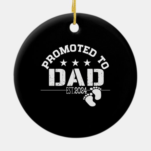 Gepromoveerd naar Dad 2024 Keramisch Ornament (Achterkant)