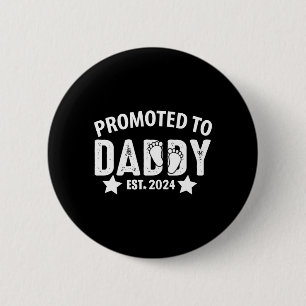 Gepromoveerd naar Daddy 2024 Funny For New Dad Ronde Button 5,7 Cm
