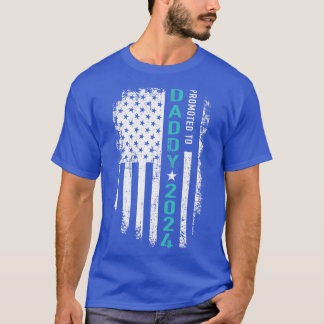 Gepromoveerd naar daddy 2024 us american voor nieu t-shirt
