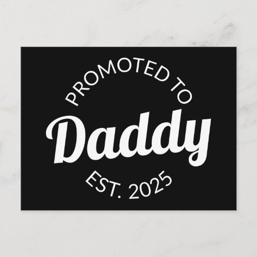 Gepromoveerd naar Daddy Est. 2025 I Briefkaart (Voorkant)